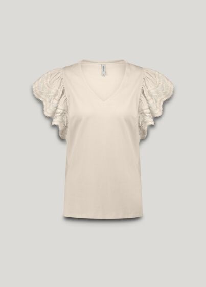 Butterfly sleeve top with lace 3s5025-30609-122