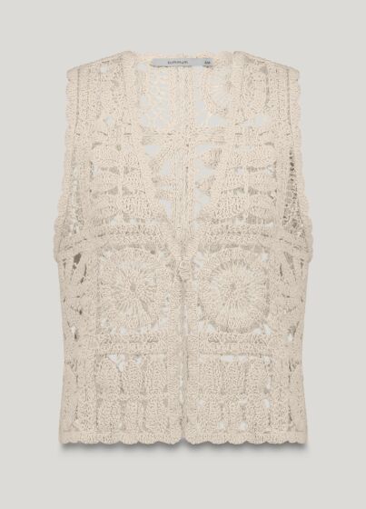 Gilet flower crochet knit 7s7921-70021-000122