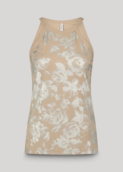 Halter rib top printed 3s5157-30691-707