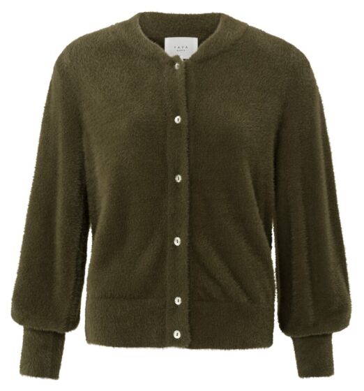Fluffy cardigan GREEN 1-010047-309-99272
