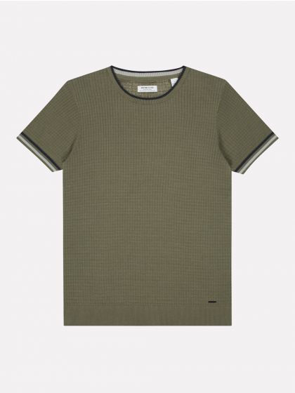 Crew s/s Square Knit Army Green 405260-511