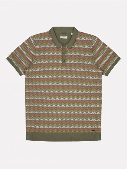 Polo s/s Jaquard knit Army Green 405264-511