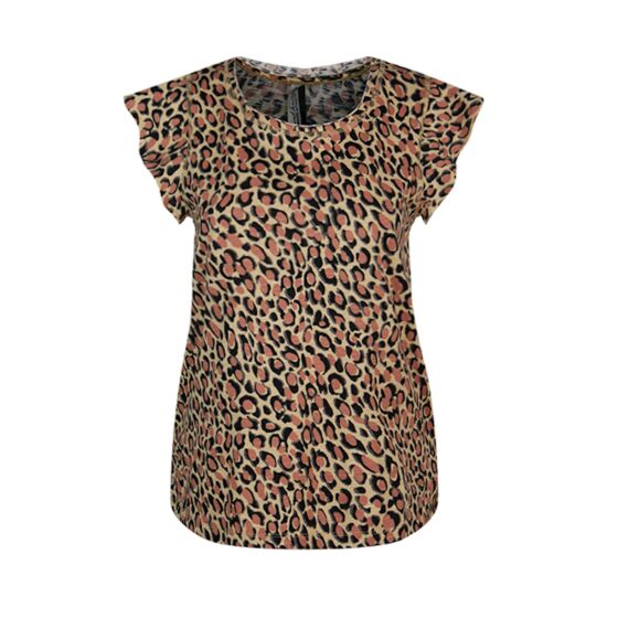 Top animal print on slub 3s4526-30239-323