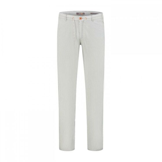 Broek NORTH84 travel chino light grey seersucker