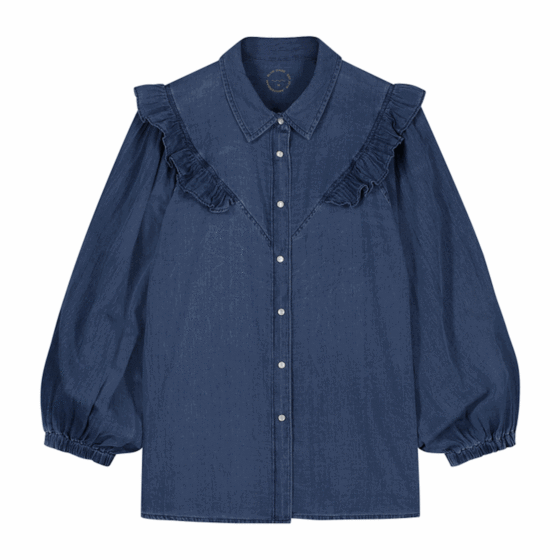 Blouse short sleeve cotton indigo 2s2718-11631-490