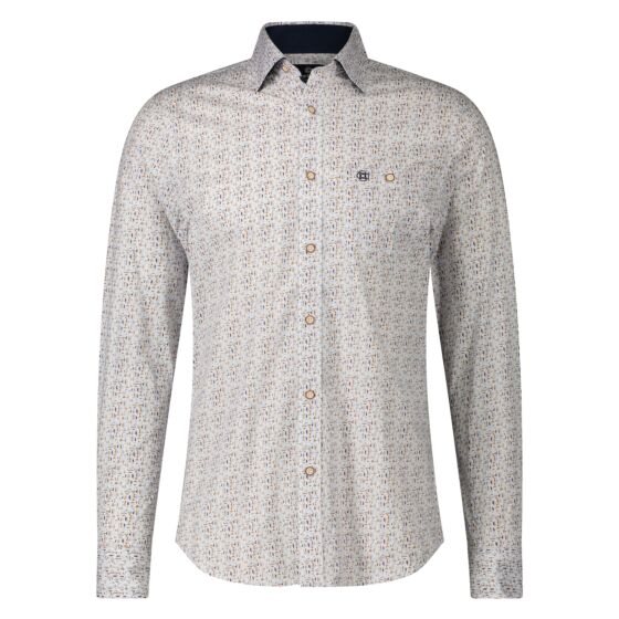 Shirt mini stripes stretch Mid blue 31.6525-116