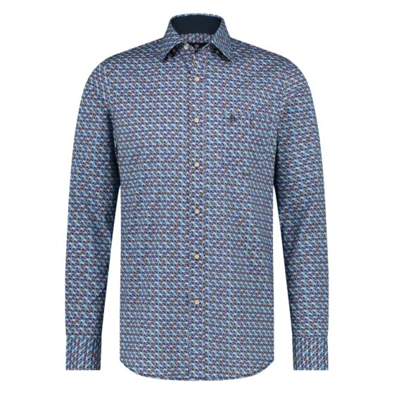 Shirt stretch pyramids Mid  blue 32.6535-117