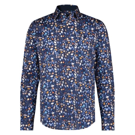 Shirt stretch rugby Mid  blue 32.6543-117