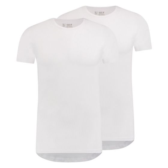 T-Shirt 2-pack maastricht o stretch wit 37-050-000