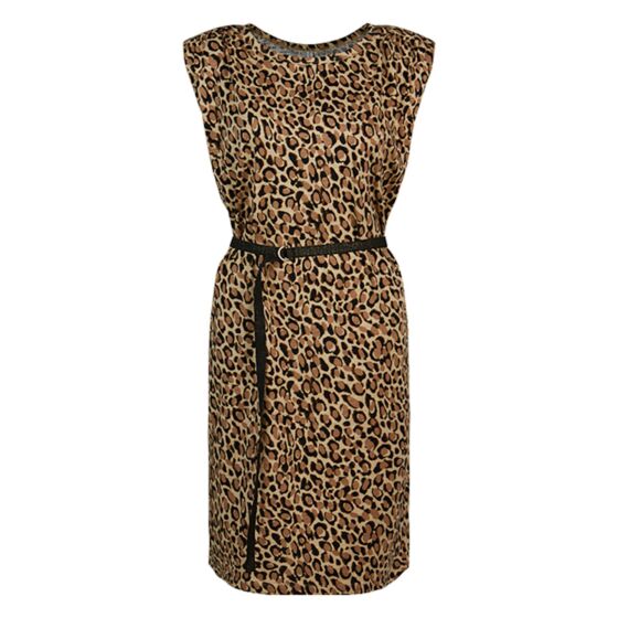 Jurk padded animal print on slub 5s1259-30239-730