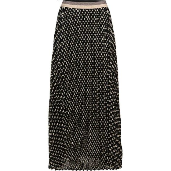 Rok lang plissé double dot black 6s1156-11270-990