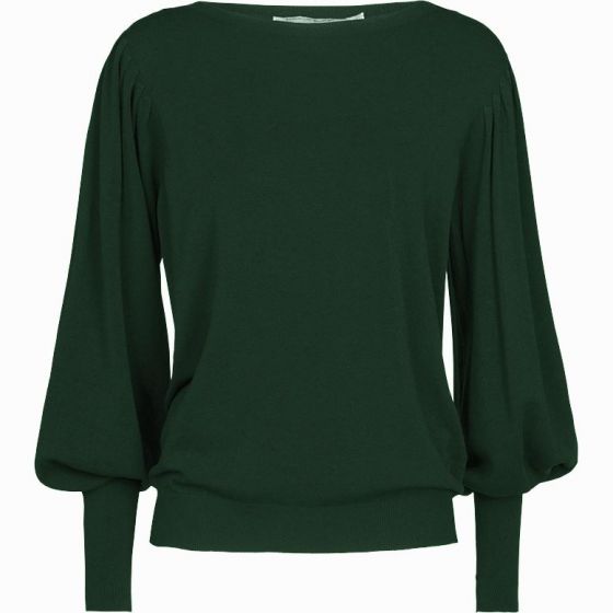 Sweater puffy sleeves deep green 7s5507-7760-764
