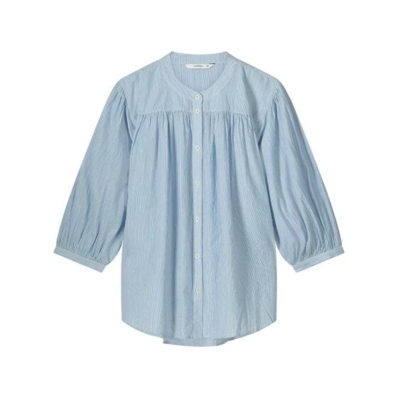 Blouse SUMMUM oversized micro stripe powder blue