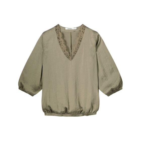 Blouse SUMMUM laces v-neck silky touch