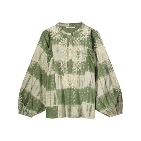 Blouse SUMMUM tie dye lurex combat green