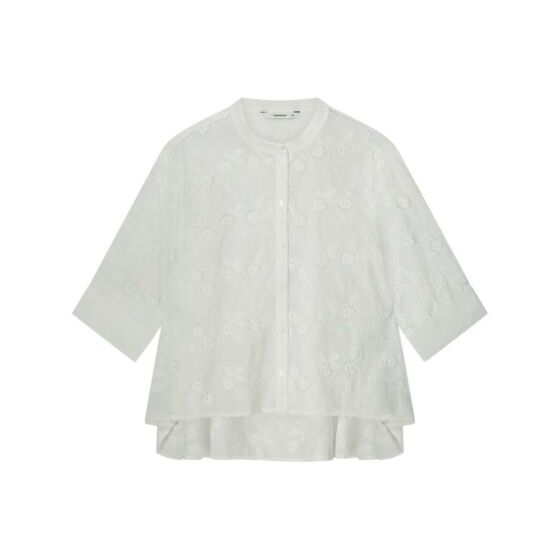 Blouse SUMMUM 3/4 sleeves 3d flower off white 