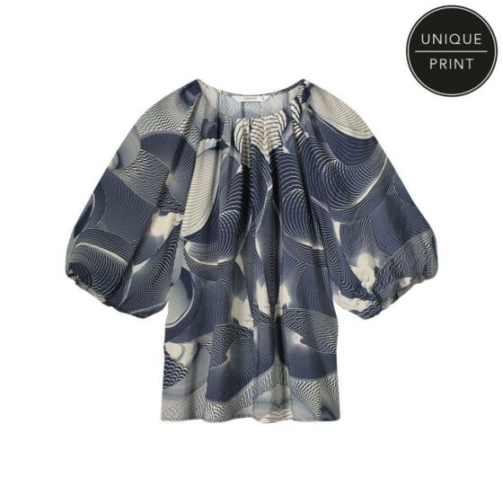 Top SUMMUM two tone print navy noir