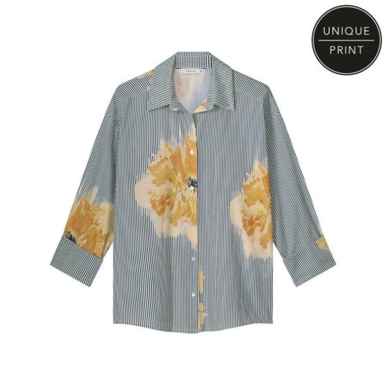 Blouse SUMMUM flowers and stripes multicolour