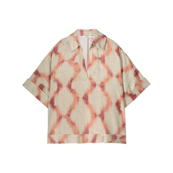 Top SUMMUM short sleeves faded ikat sephia blush