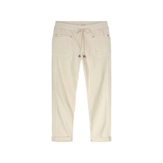 Broek SUMMUM jogger lyocell stretch tricot ivory