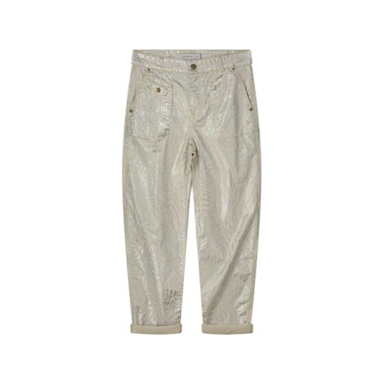 Broek SUMMUM loose fit metallic leaf stretch twill