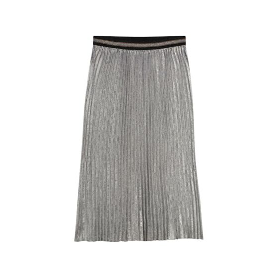 Rok SUMMUM pleated lamee metallic mist