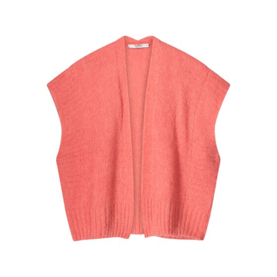 Vest SUMMUM sleeveless mohair knit bright coral
