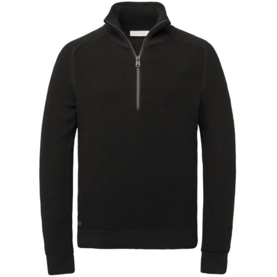 Half zip collar cotton acrylic Black CKW216330-999
