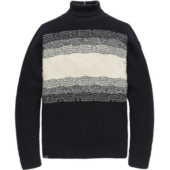 Roll neck cotton placed mouline VKW207345-5281