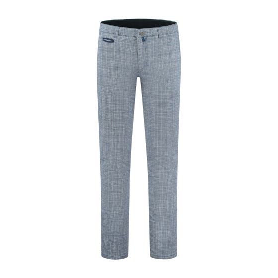 Pantalon modern chino ruit blauw 2120-1065