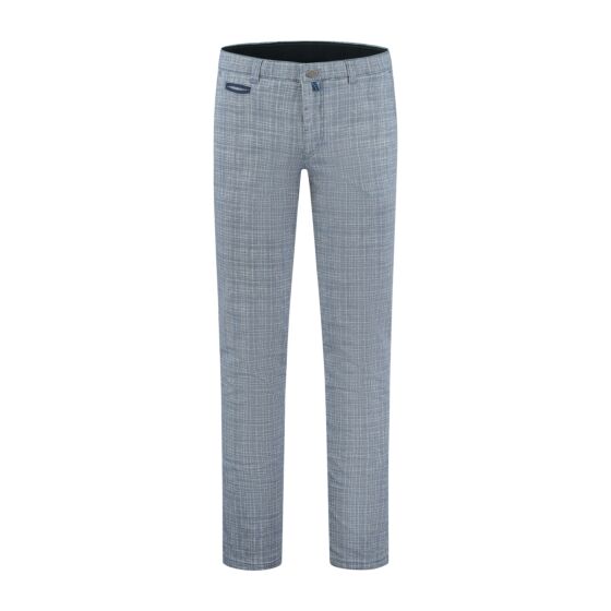 Pantalon modern chino ruit blauw 2120-1065