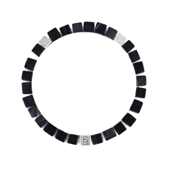 Armband stones memphis matt black sbm-002