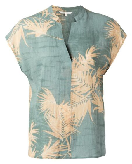 Printed v-neck top BLUE DESSIN 1901421-113-658041