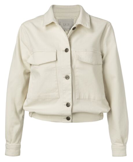 Colored denim jacket BONE WHITE 151121-012-20105