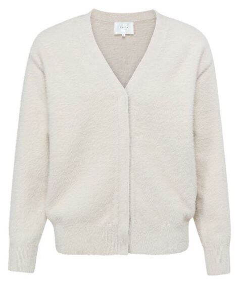 Fluffy yarn cardigan FRENCH OAK 1010129-122-30400