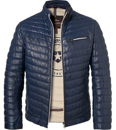 Jas leer damiano blauw 131019-60035-35