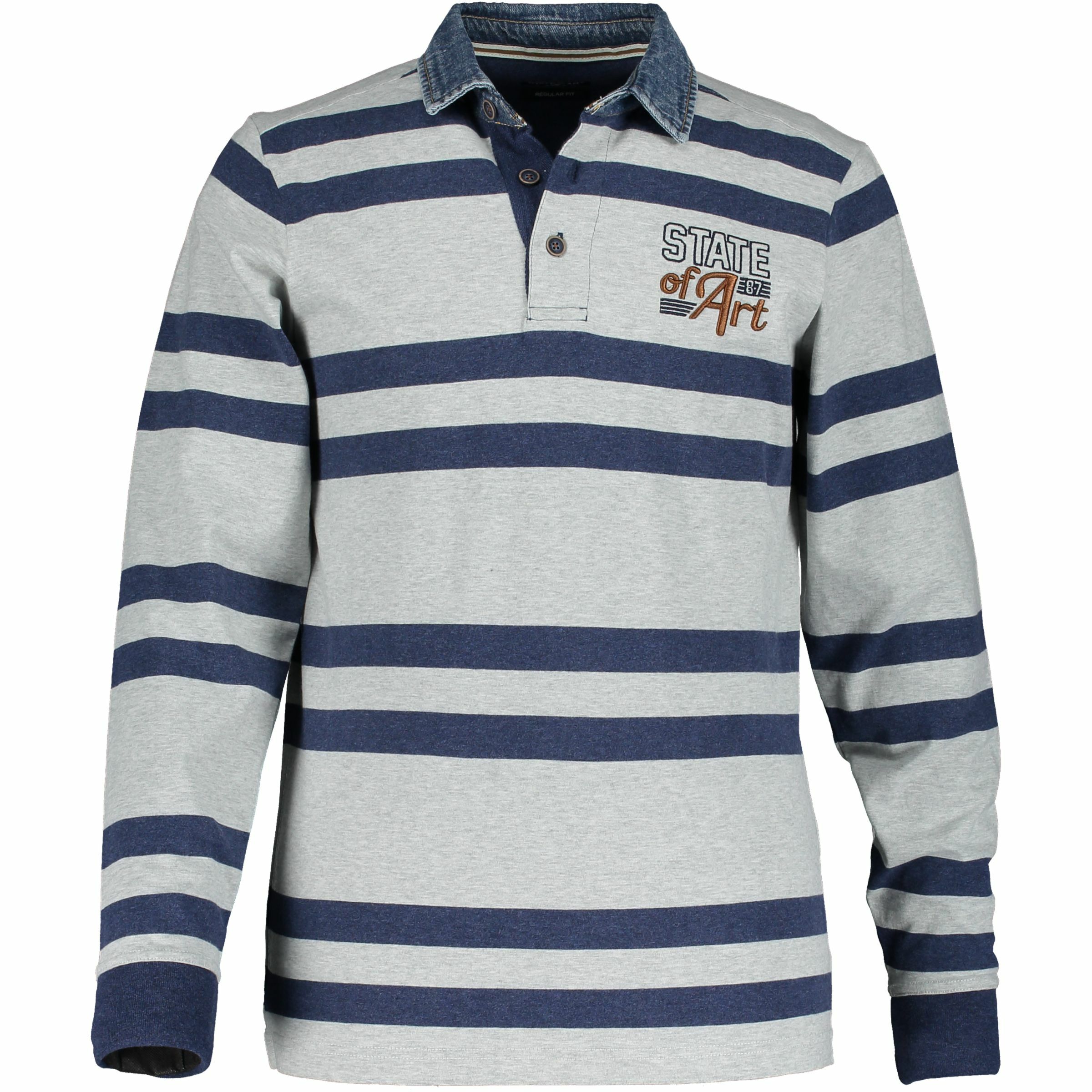 Rugbyshirt State of Art met denim kraag online bestellen Henri s
