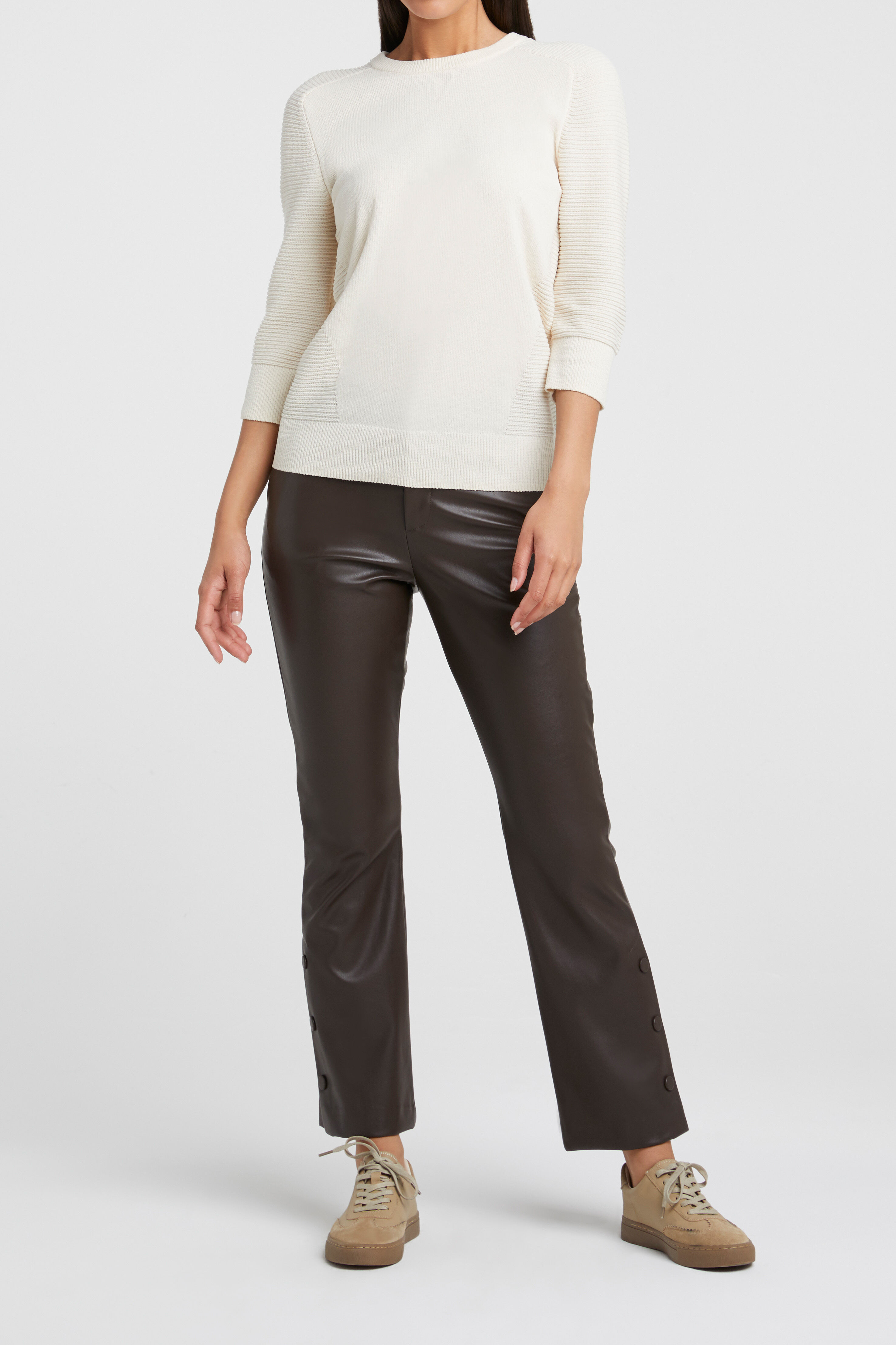 Yaya leren top broek