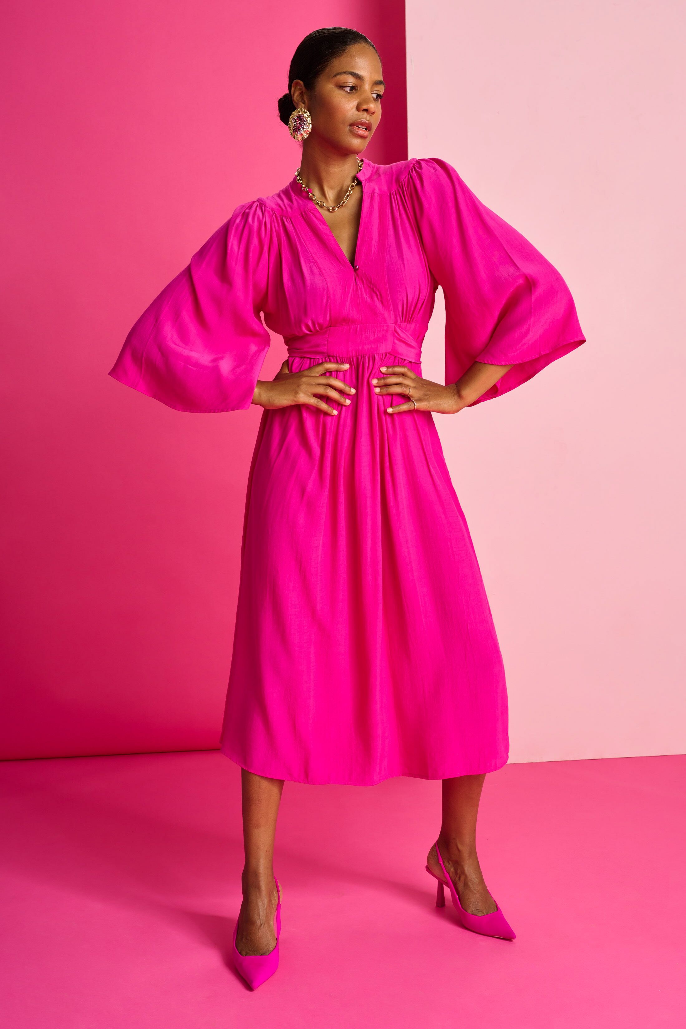 Jurk POM imperial fuchsia online bestellen Henri s Fashion