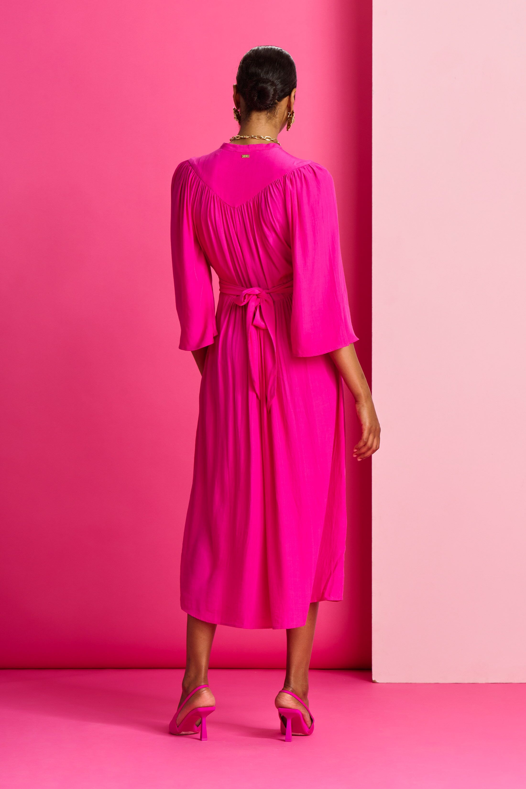 Jurk POM imperial fuchsia online bestellen Henri s Fashion