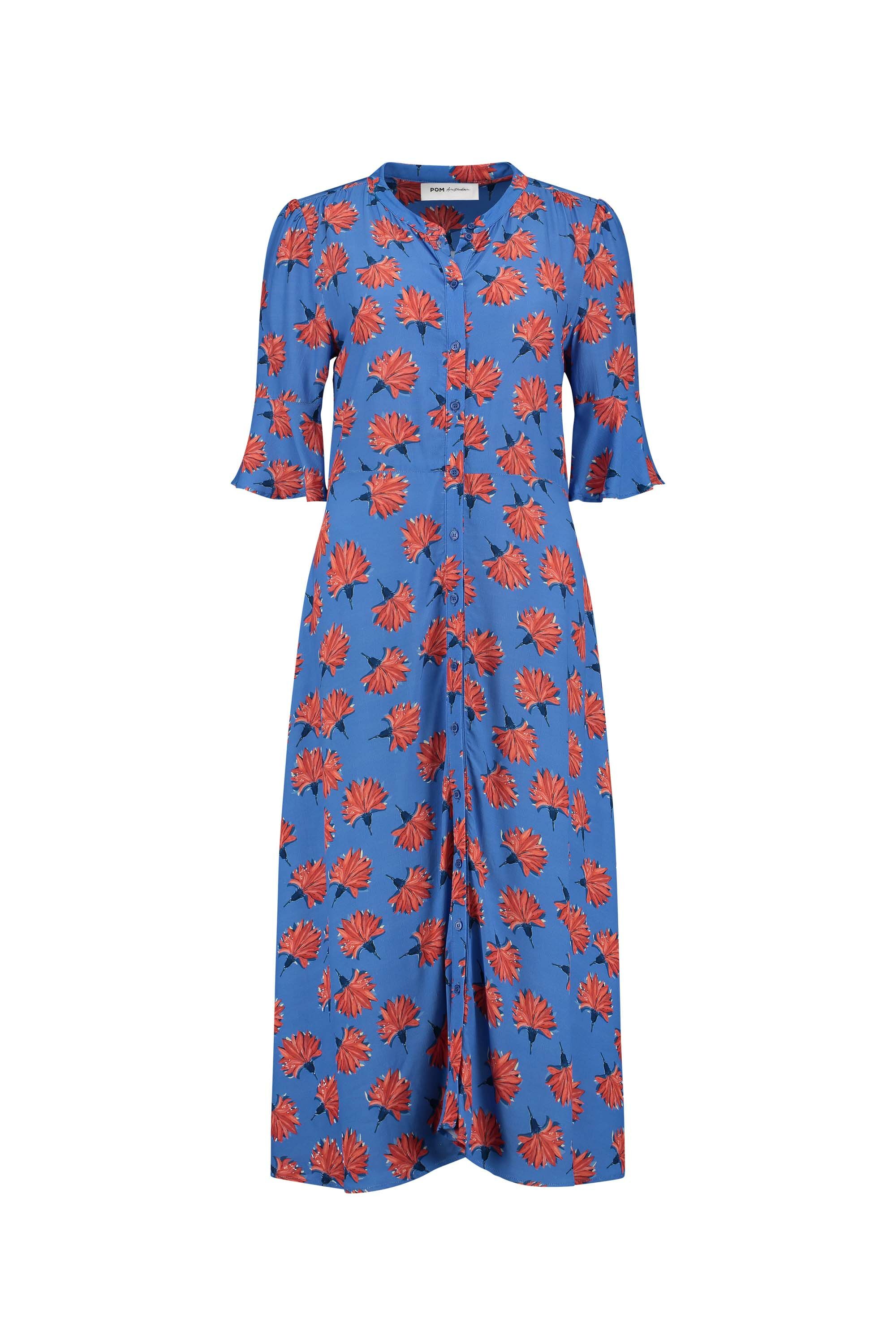 Jurk POM stacy flowers marina blue online bestellen Henri s Fashion