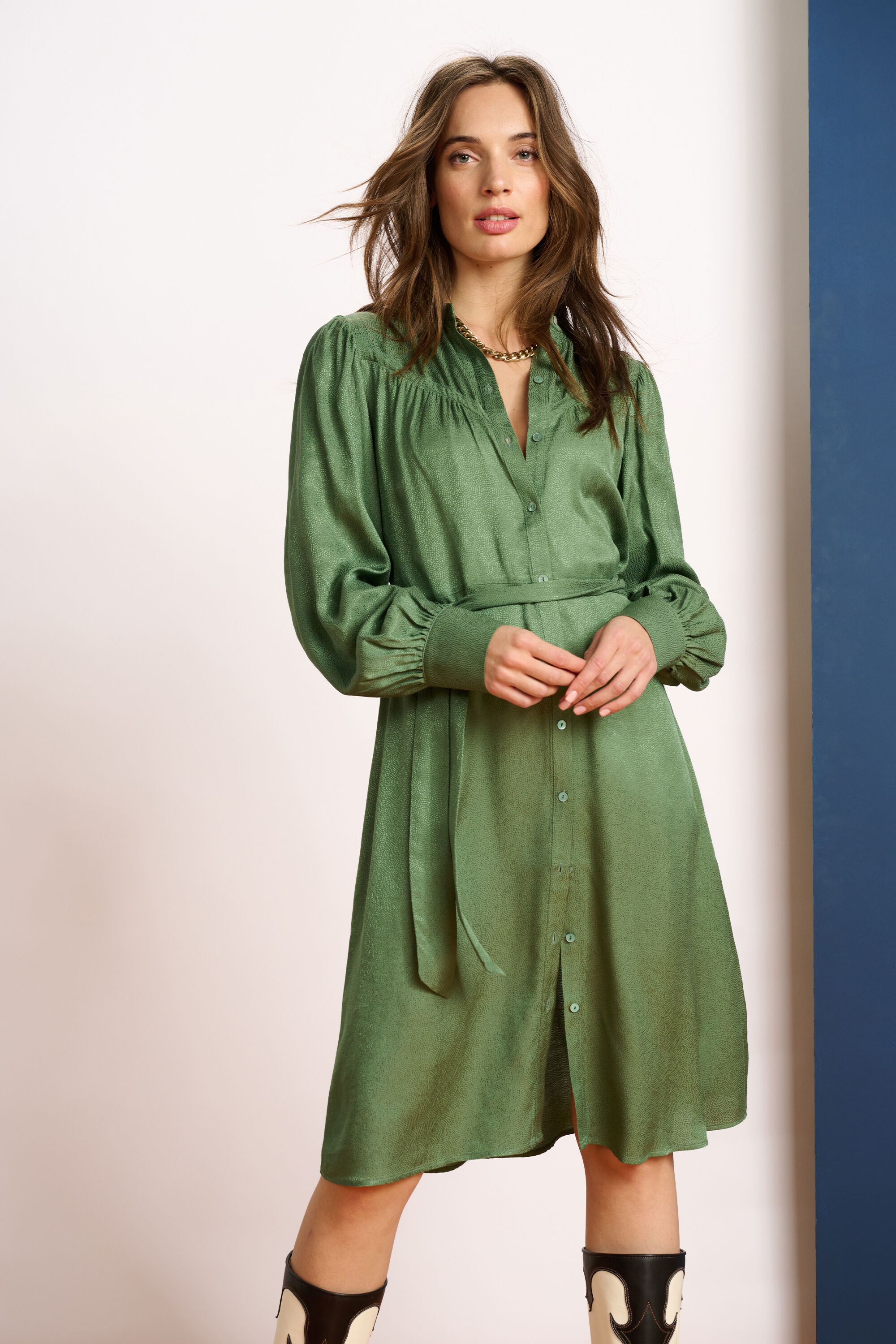 Pom jurk groen outlet
