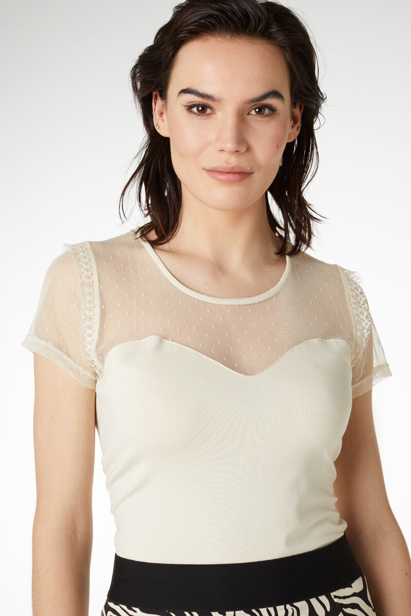 Top JUFFROUW JANSEN tess korte mouw met ruffle online bestellen