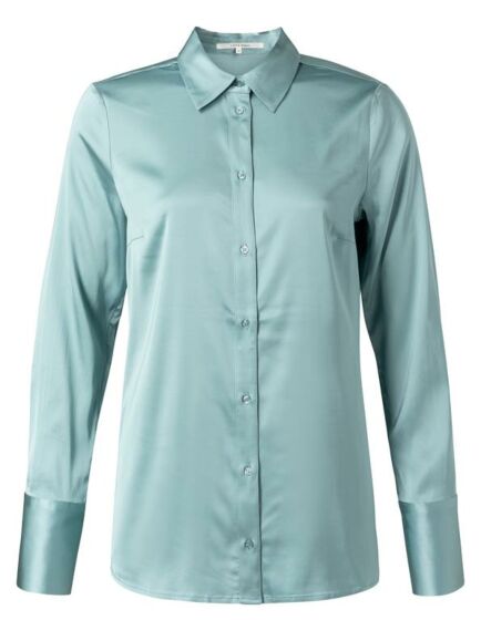 Satin shirt with cuffs RAINY SKY 110105-112-64411