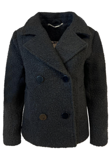 boucle coat short black 22558-bla