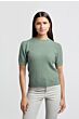 Cable round sweater JADE GREEN 1-000377-409-99956