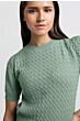 Cable round sweater JADE GREEN 1-000377-409-99956