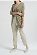 Linen cotton cardigan ARMY GREEN 101082-015-70610