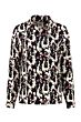 BLOUSE - Mila Flowers Black & White SP7043
