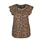 Top animal print on slub 3s4526-30239-323